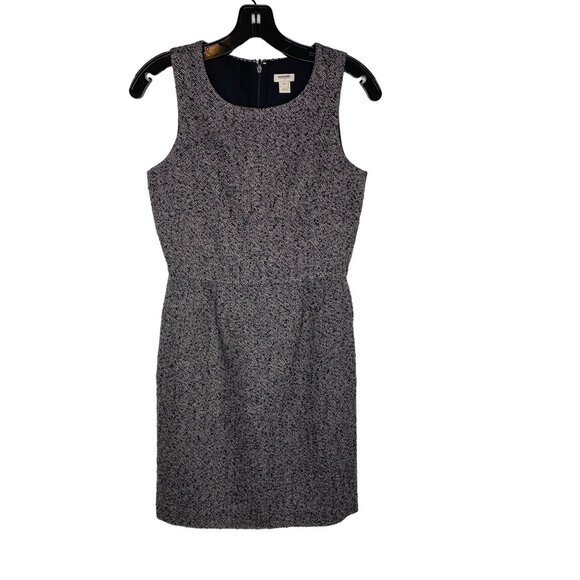 J. Crew Women's Black & White Tweed Herringbone Fitted Dress Size 00 - Picture 1 of 4